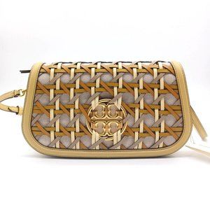 Tory Burch Miller Basketweave Clutch Shoulder Bag